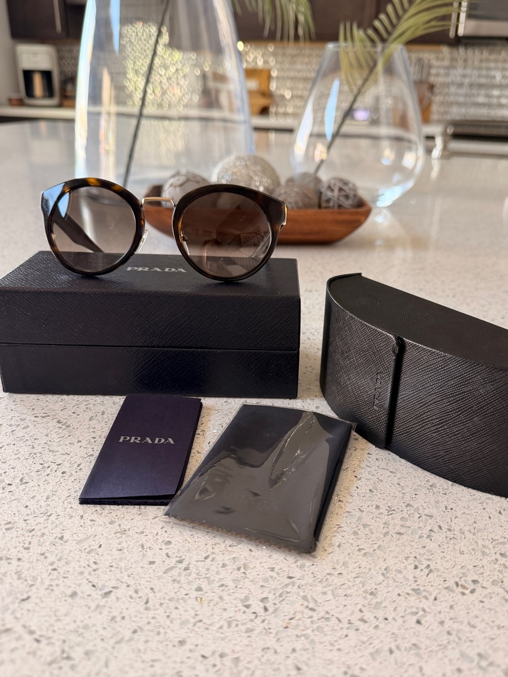 Prada Tortoiseshell Round Sunglasses - Brown Lenses